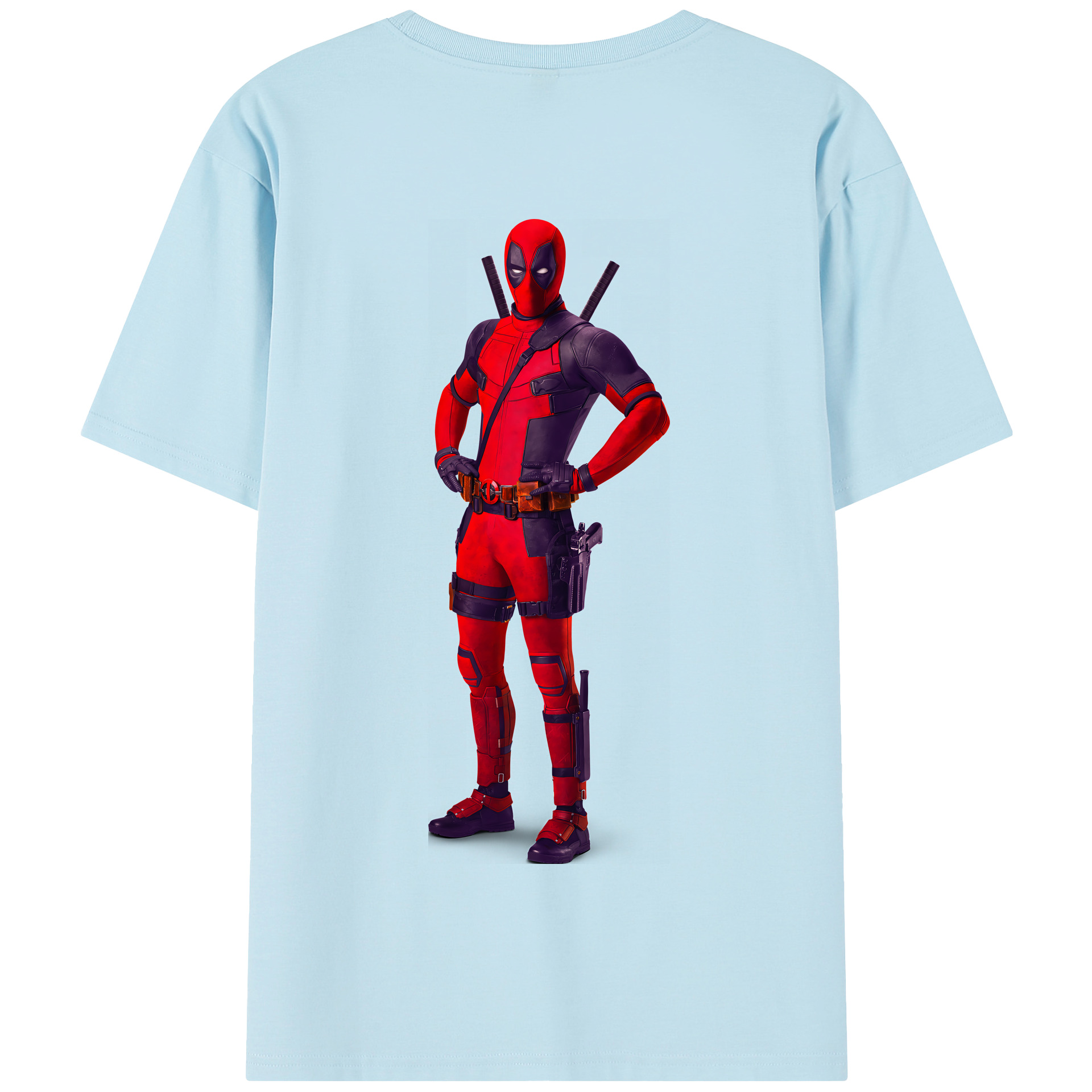 （画像用） Deadpool デッドプール 綿100％半袖Tシャツ（背面プリント）